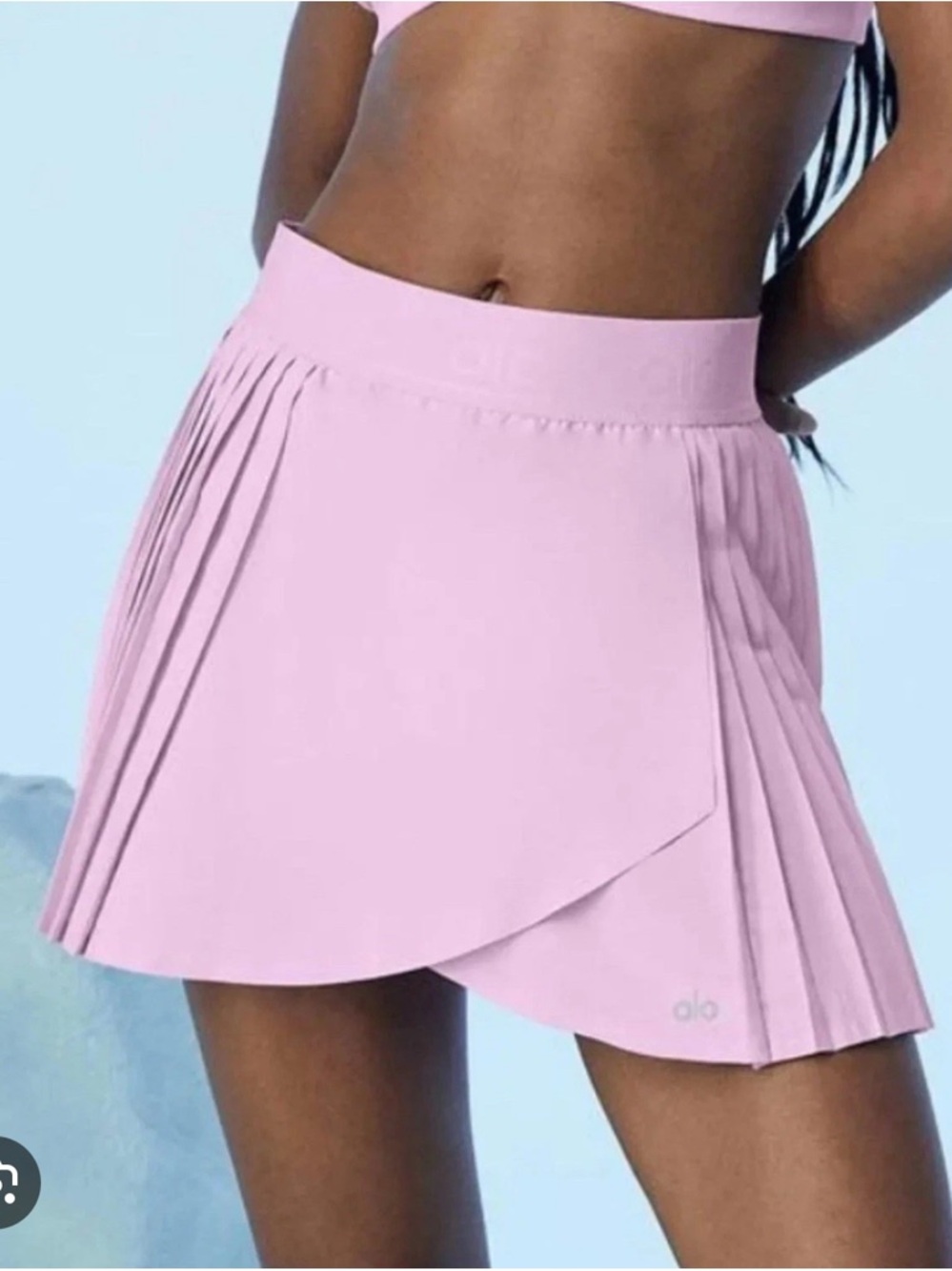 ALO Yoga Light Pink Pleated Wrap Mini Skirt size Small